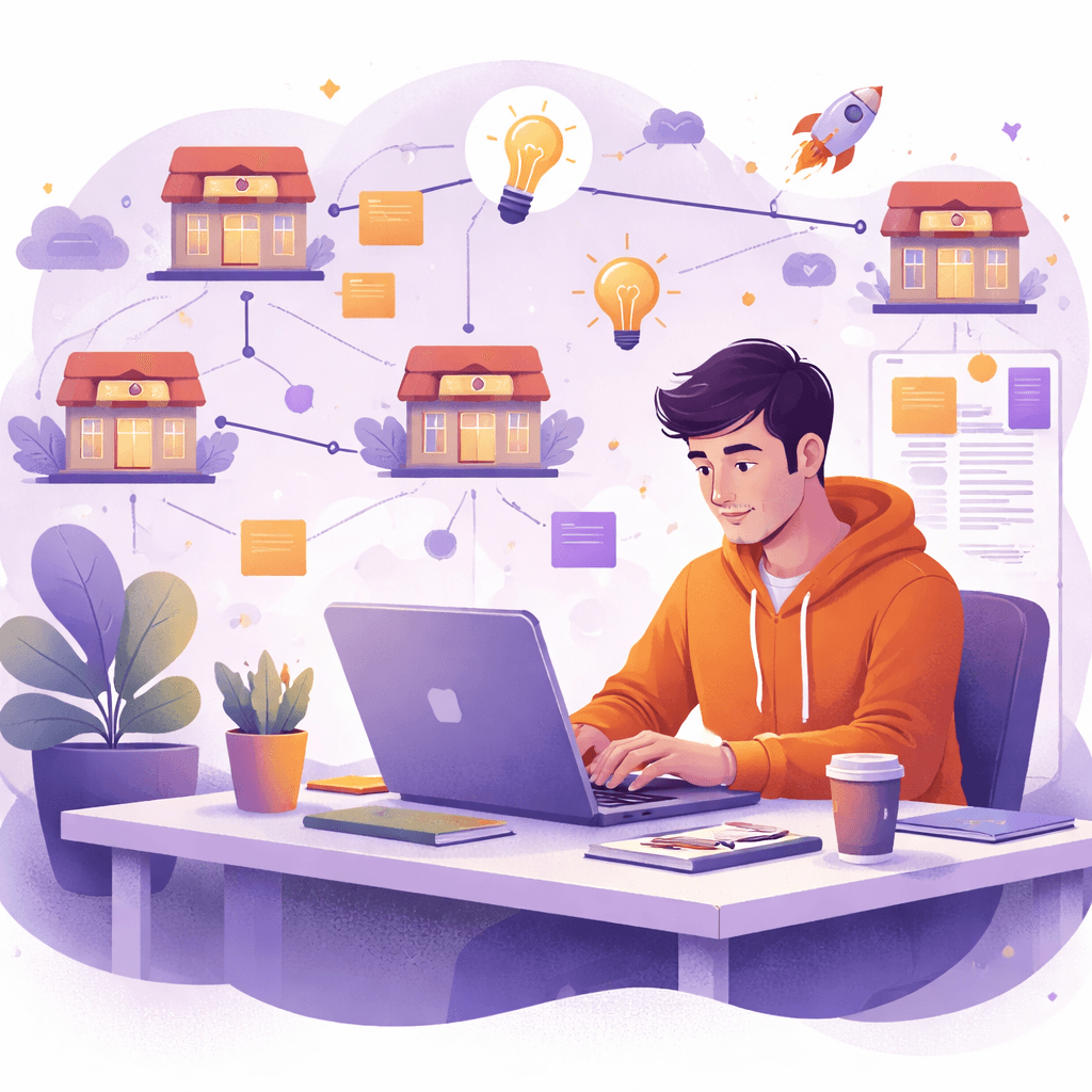 Emprendedor construyendo una plataforma para conectar negocios locales